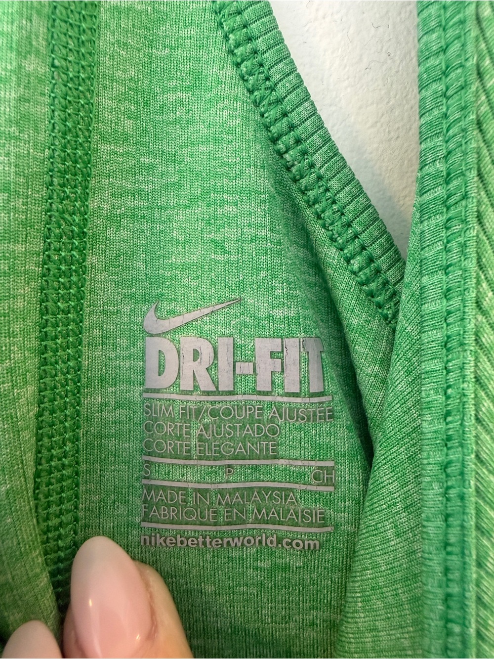 Nike Dri-FIT Green Ribbed Racerback Tank Top S - Picture 3 of 6